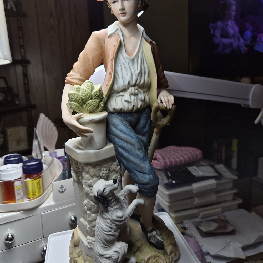 Big Sculpture Girl & Best Friend Very Rare! Made By Andrea Sadet Stamped # 7127